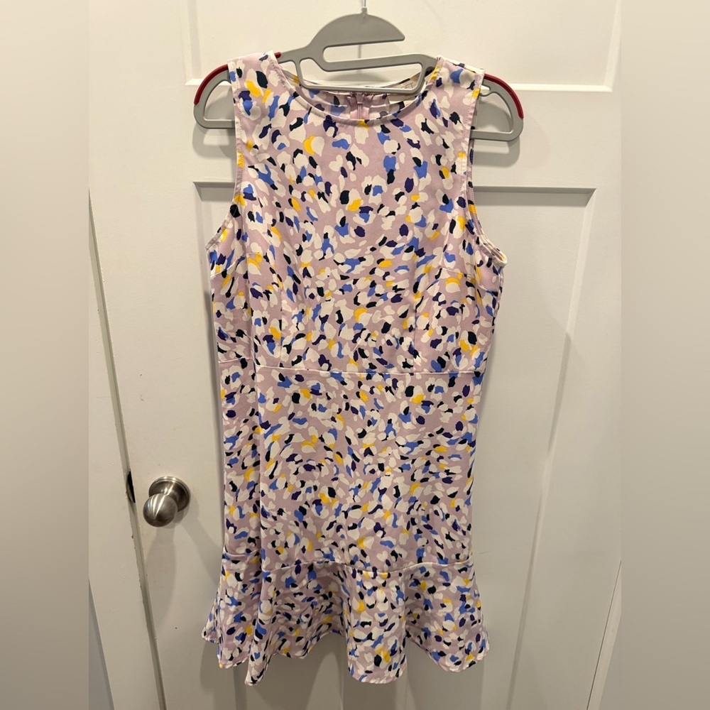 LOFT Petite Lavender Abstract Print Sleeveless Dress 10 Petite